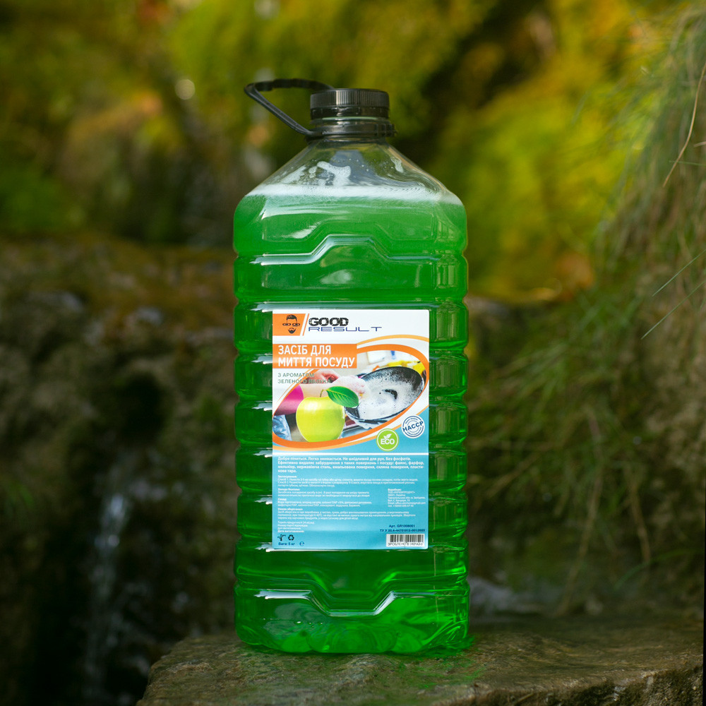 Засіб для миття посуду GOOD RESULT "Зелене яблуко" 5 л/пет Павлоград - фото 1