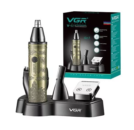 Тример чоловічий для бороди та вусів VGR V-621 (4 насадки) Вінниця - фото 2