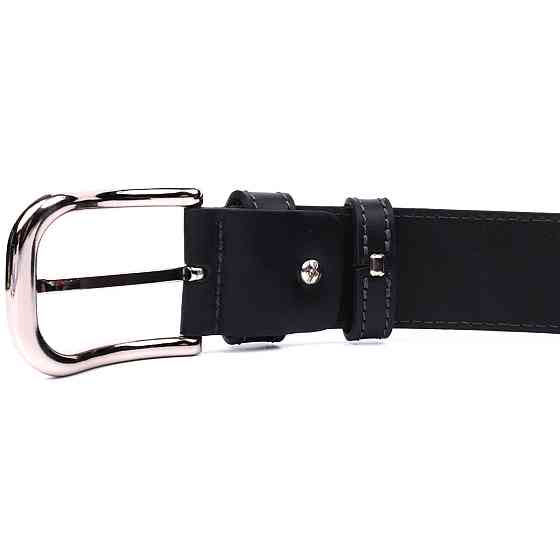 Чоловічий ремінь під джинси з класичною пряжкою з натуральної шкіри GRANDE PELLE 20803 Чорний Київ