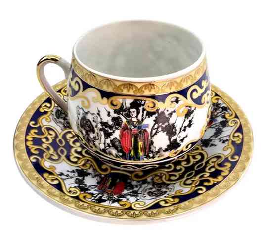 Чашка кофейная с блюдцем фарфоровая Киев