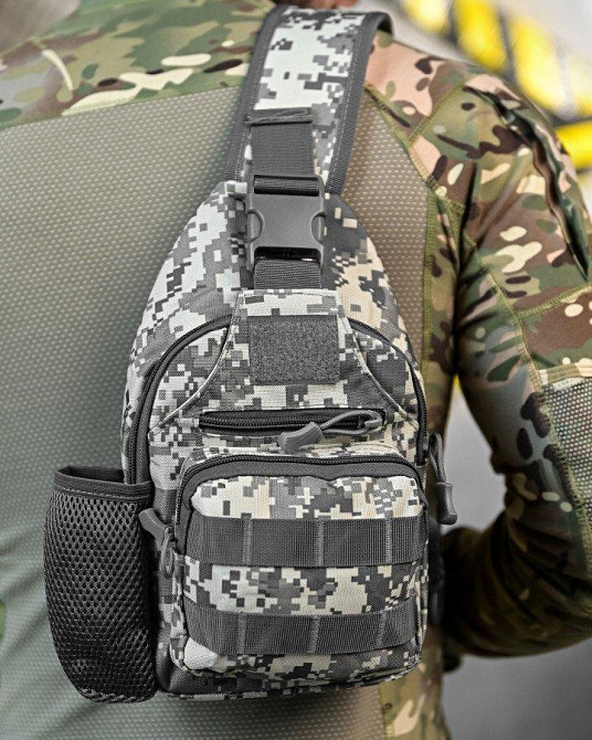 Армейська нагрудна сумка-рюкзак з USB-портом захисник NATO ДЛ7539 Одеса - фото 7