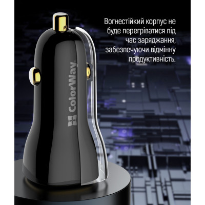 Зарядний пристрій ColorWay PowerDelivery PPS USB (USB-A + USB-C) (60W) Black (CW-CHA046PD-BK) Вінниця - фото 4