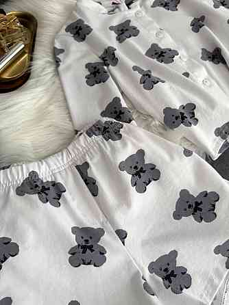 Женская стильная домашняя принтованная пижама качественный кулир Белый 2, 44/46 Одесса