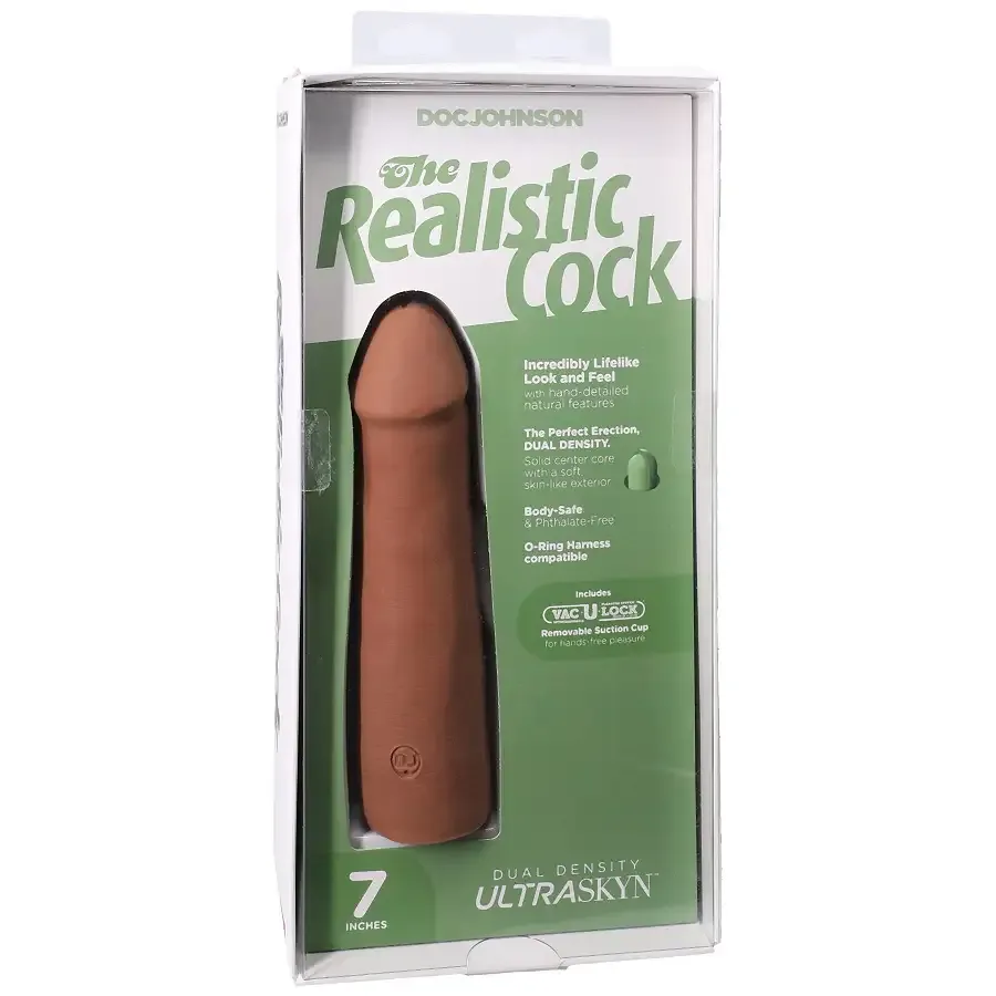 Фалоімітатор Doc Johnson The Realistic Cock ULTRASKYN - 7 Inch Caramel Львів - фото 8