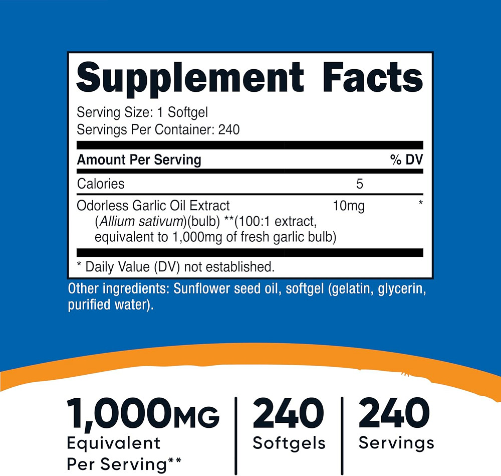 Garlic , 1,000 mg , 240 Softgels Луцьк - фото 3