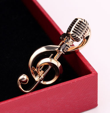 Брошь подарок музыканту Скрипичный ключ-Микрофон Киев - изображение 2