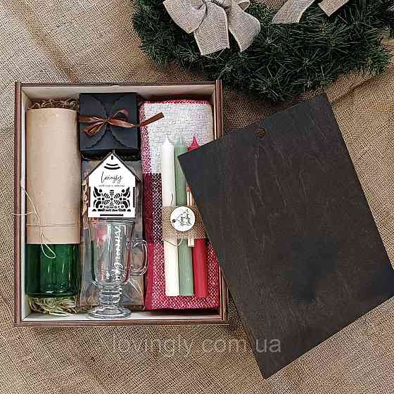 Новорічний подарунок для чоловіка з пледом, чаєм і медовим десертом Ірпінь