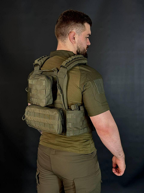 Тактична плитоноска Yakeda з 9 підсумками тактична плитоноска олива бронежилет на системмі моллі   WAR Львів - фото 3