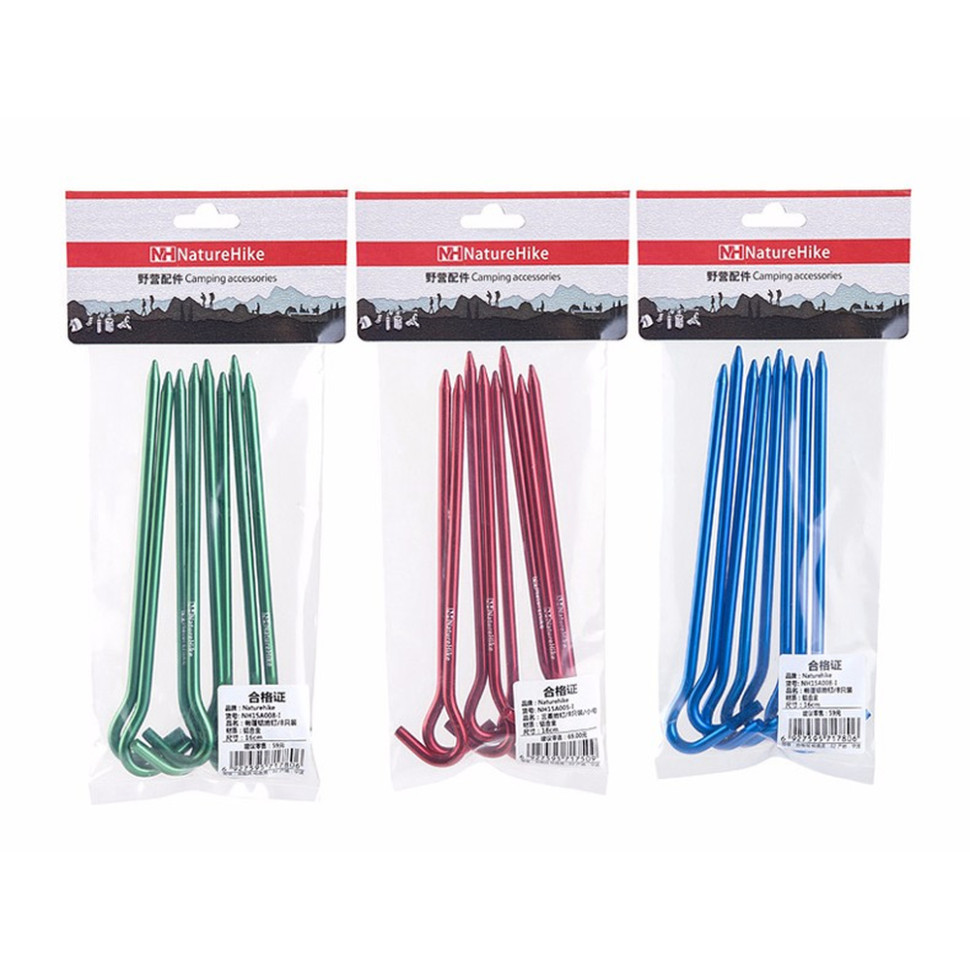 Кілки з гачком алюмінієві Naturehike NH15A008-I, 16 см (8 шт) Київ - фото 4