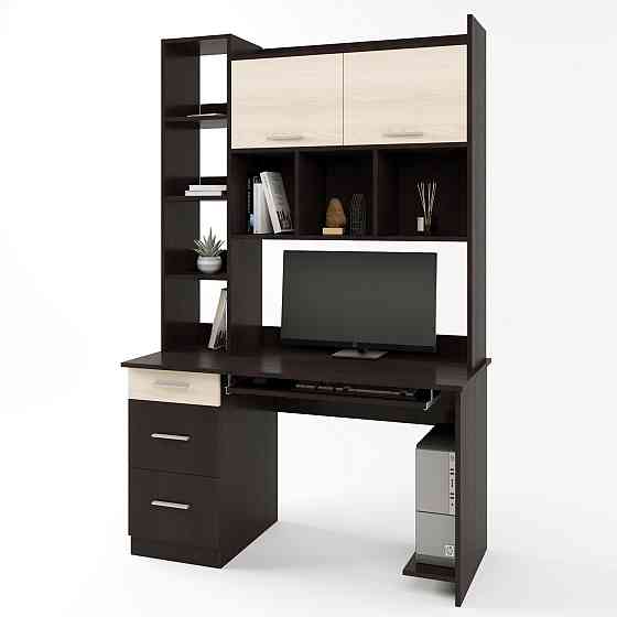 Компьютерный стол с полками Эверест Школьник-6 венге + дуб молочный (DTM-2149) Львов