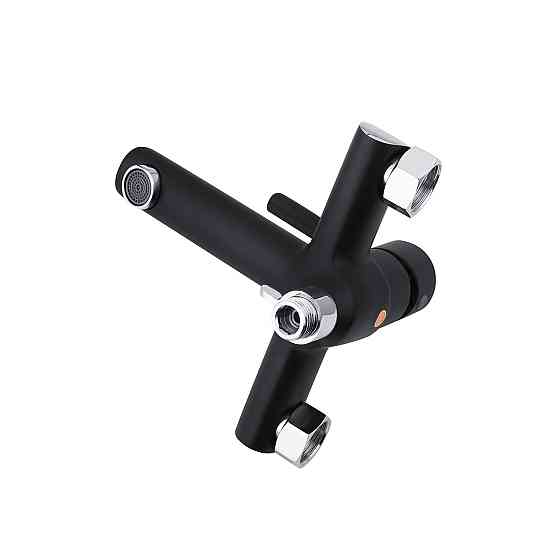 Змішувач для ванни з душовим гарнітуром Kroner KRP Essen - SCH060 хром/чорний Київ