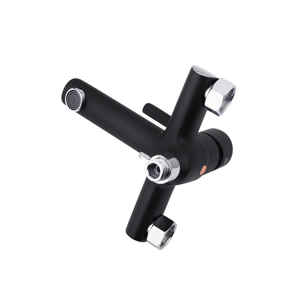 Змішувач для ванни з душовим гарнітуром Kroner KRP Essen - SCH060 хром/чорний Київ - фото 6