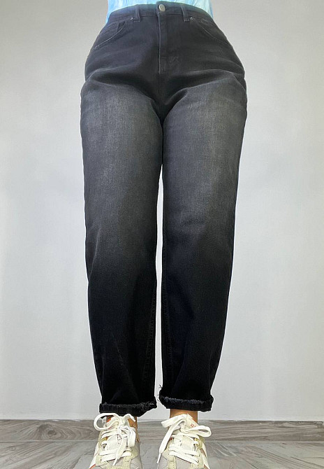 Джинсы женские SL 6004 mom relax comfort jeans бананы стрейчевые большие размеры черные, черный, З4, Одесса - изображение 5