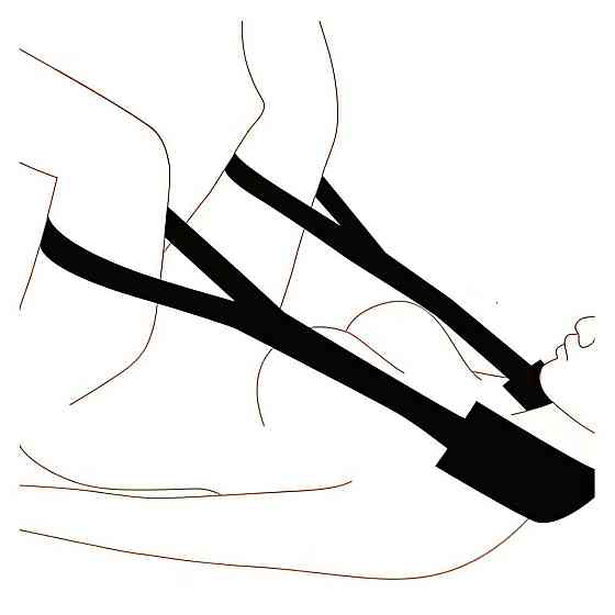 БДСМ ремінь регульований для фіксації та утримування стегон та ніг для еротичних ігор Чорний Вінниця