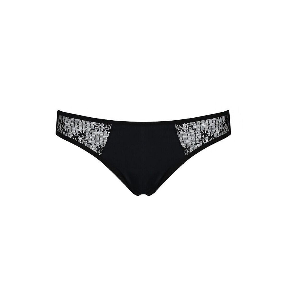 Трусики-сліпи з мереживною сіточкою Passion DINA THONG L/XL, black Sex Aura Київ - фото 5