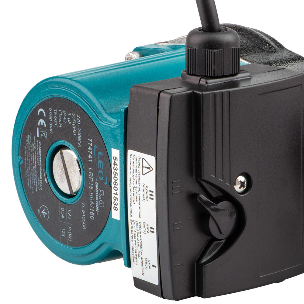 Насос для підвищення тиску 123 Вт Hmax 9 м Qmax 25 л/хв Ø 3⁄4" 160 мм + гайки Ø1⁄2" LEO 3.0 LRP15-90A/160 (774741) Київ - фото 8