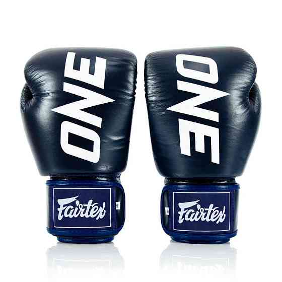 Боксерські рукавиці Fairtex BGV1-ONE (натуральна шкіра) Blue 10 унцій (бинти в комплекті) Каменское