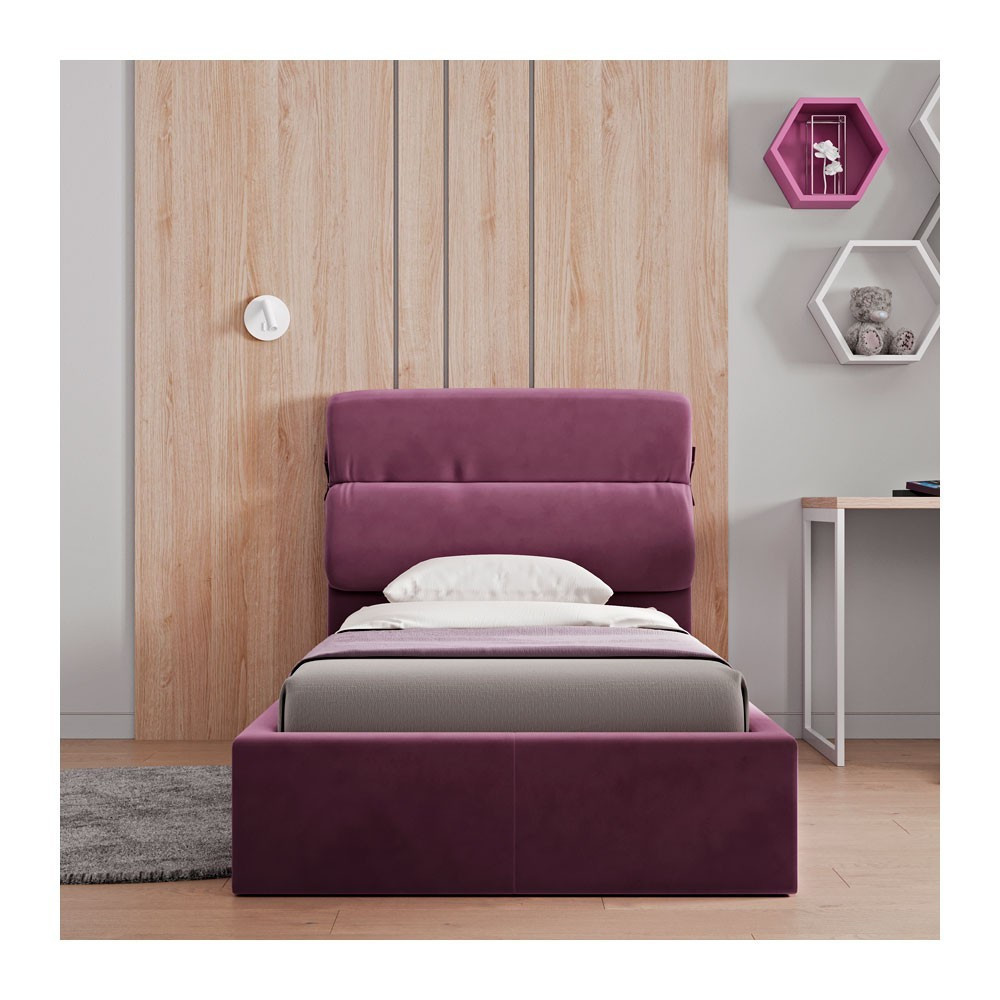 Ліжко EdinburghDesign Simple Violet VIP з додатковою металевою цільнозварною рамою 120x200 фіолетовий Київ - фото 3