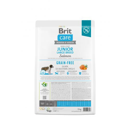 Корм сухий Brit Care Dog Grain-free Junior Large Breed для молодих собак великих порід беззерновий з лососем 3 кг Київ - фото 5