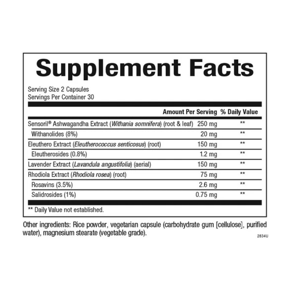 Для наднирників Natural Factors Adrenal Serenity Stress-Relax 60 капс Київ - фото 2