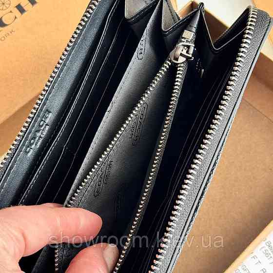 Женский брендовый кошелек на молнии Coach (1380) black Киев
