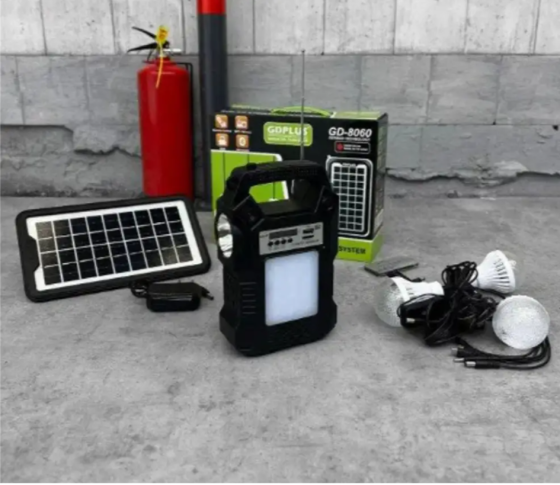 Мощная солнечная система GD 8060 с аккумулятором 4500 мАч, фонарём, лампами и функцией радио/MP3 Одесса