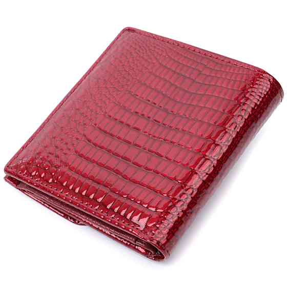Фактурний жіночий гаманець із натуральної шкіри Червоний (ST Leather) Київ