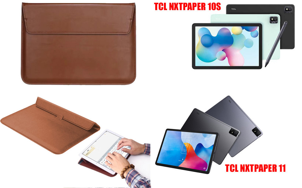 Чохол-конверт VitoCase для TCL NXTPAPER 10S, NXTPAPER 11, з функцією підставки для планшета Коричневий Київ - фото 1