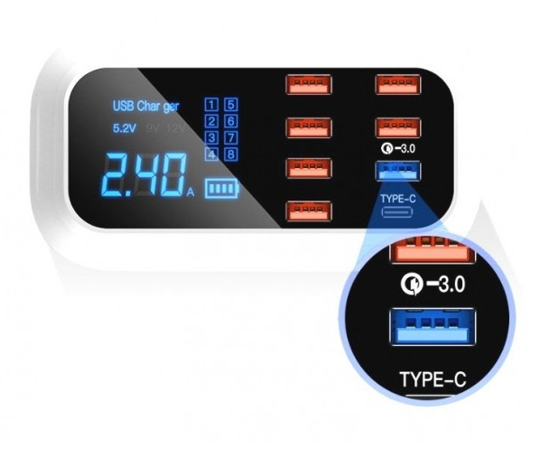 Швидкий зарядний пристрій Hstrade на 8 портів Вінниця - фото 4