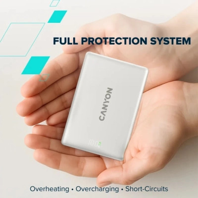 Батарея универсальная Canyon 10000mAh OnPower 511 PD20W Magnetic wireless MagSafe Grey (CNS-CPB511G) Винница - изображение 3