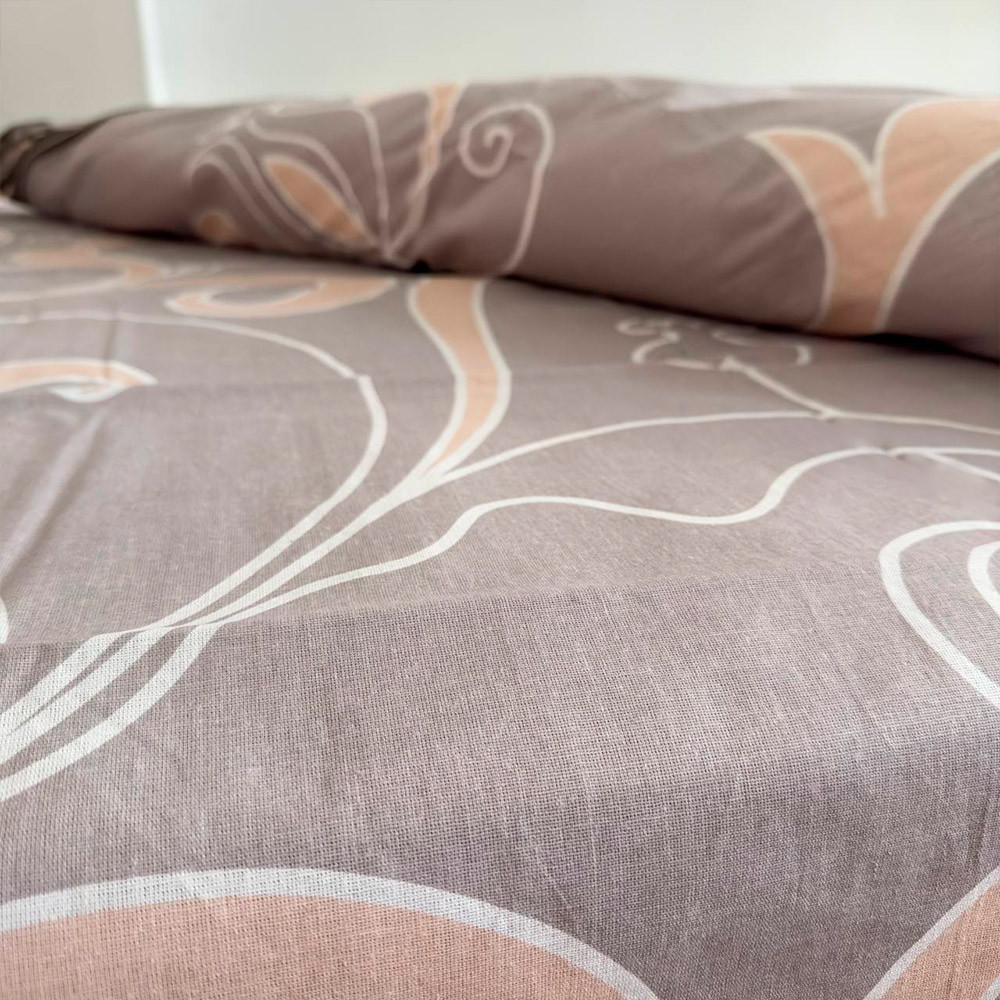 Полуторный комплект постельного белья Цветы 100% хлопок YouStar (Бежевый) Сумы - изображение 4