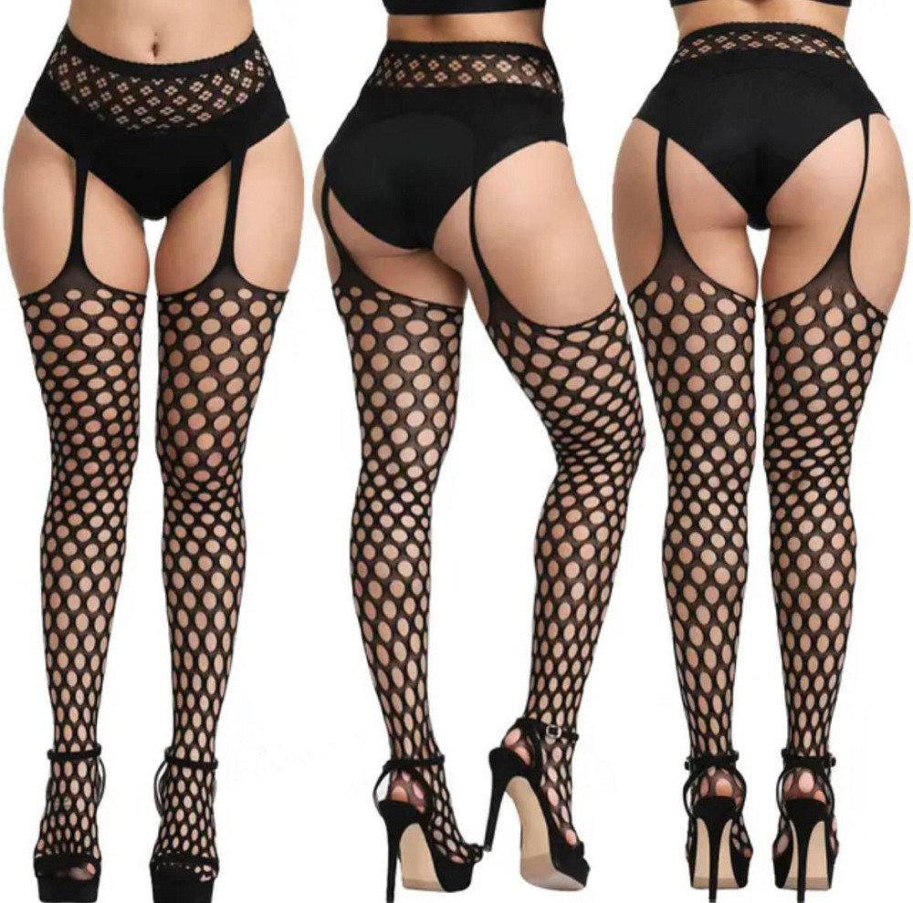 Колготки з імітацією панчіх "Колготи-панчохи" - Чорний - 2/3/4 (S/M/L) - Еротична білизна Вінниця - фото 2