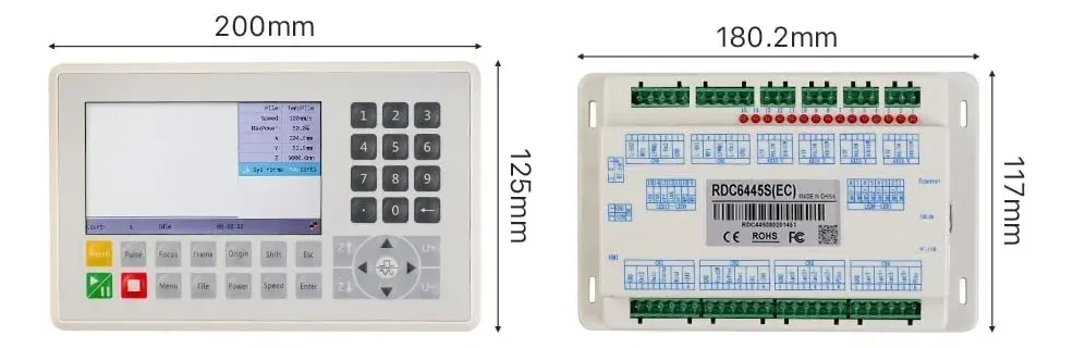 Контроллер Ruida RDC6445S для CO2 лазерного станка — система управления 4 оси, USB, LAN, дисплей 5