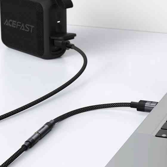 Аудио кабель ACEFAST J13 USB-A to 3.5mm female, nylon braid, 0.15m, Black Одесса