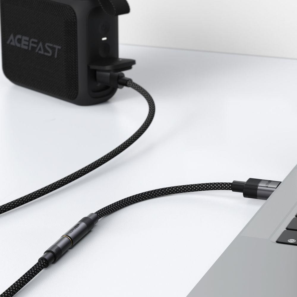Аудио кабель ACEFAST J13 USB-A to 3.5mm female, nylon braid, 0.15m, Black Одесса - изображение 6
