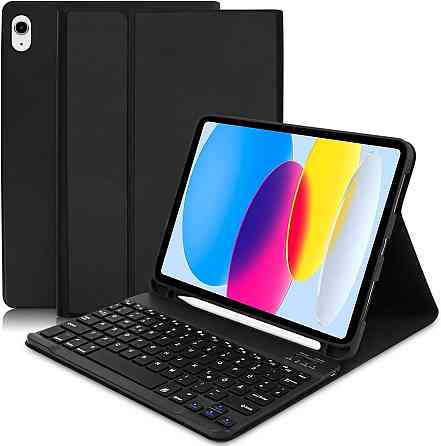 Чохол-клавіатура iPad 10th/11th Gen для 10.9"/11" чорний знімна бездротова Bluetooth QWERTZ німецька розкладка тримач стилуса акум Київ
