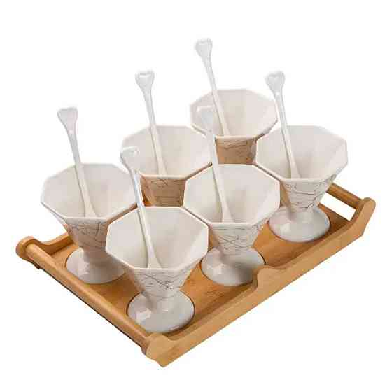 Набір із 6 креманок 200 мл, порцеляна білий HP-1220 Коломия