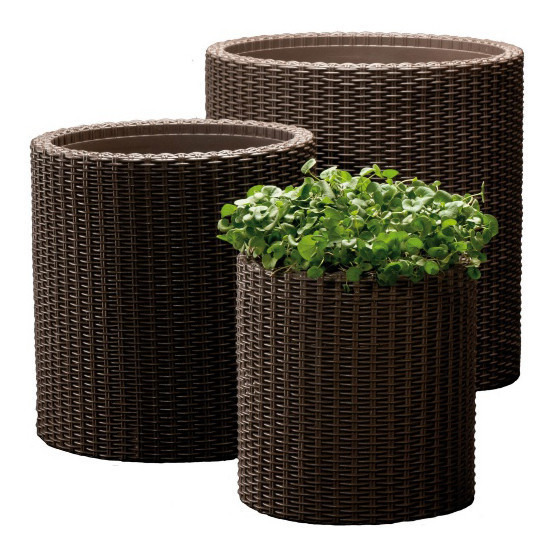 Горщик для квітів Keter 18 л. Cylinder Planter Medium, коричневий Київ - фото 4