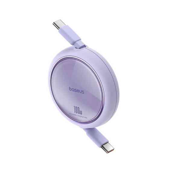 Кабель Baseus Free2Draw Mini Retractable Charging Cable Type-C to Type-C 100W 1m Nebula Purple Київ
