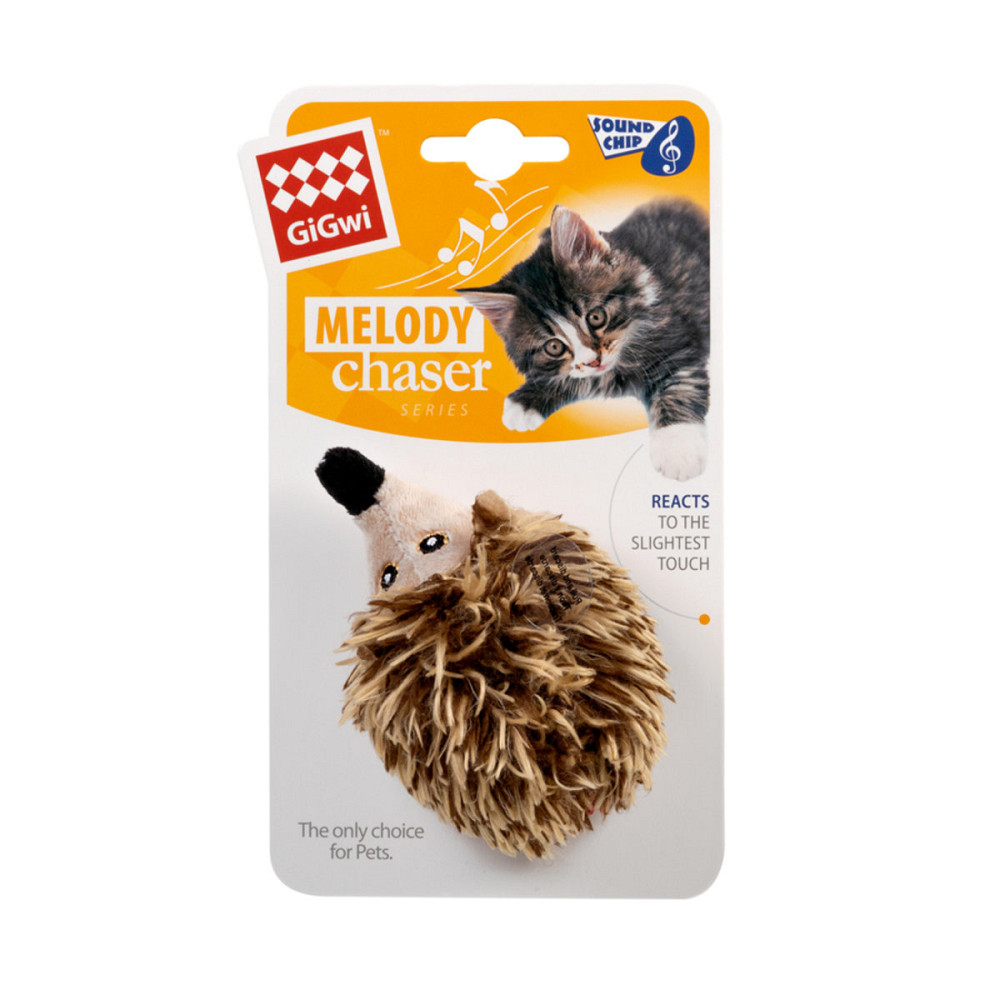 Игрушка для кошек Ёжик с электронным чипом GiGwi Melody chaser, искусственный мех, 10 см Киев - изображение 2