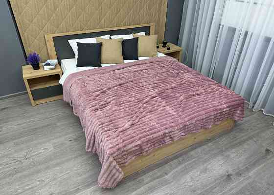 Плед-покривало смужка Шарпей 210х220 см (+-10см) Пудровий (87-199) Київ