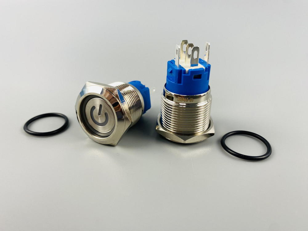 Кнопка OFF-ON (з фіксацією), з червоною led-підсвіткою 12-24 V, 19 мм — діаметр, 5 ніжок Мукачево - фото 8