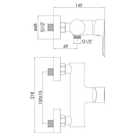 Змішувач для душу IMPRESE VACLAV (f03306401AA) хром Київ