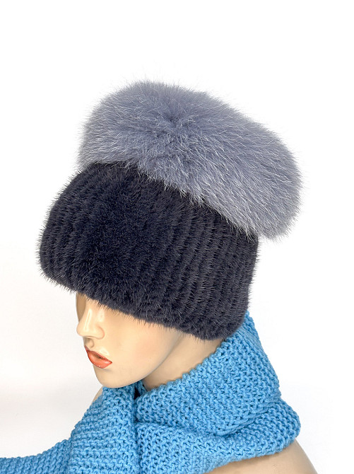 Шапка меховая женская кубанка Джесика Графитовый Харьков - изображение 2