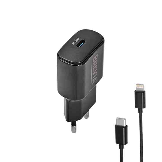Сетевое зарядное устройство Brevia ePower PD20W + кабель USB-C to Lightning 1м черный Львов
