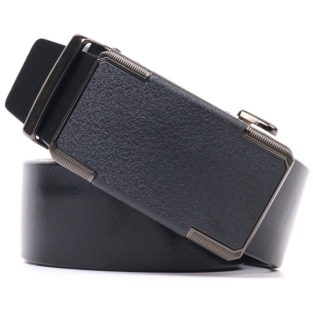 Ремінь чоловічий з пряжкою автомат Vintage 20378 Чорний Київ - фото 6