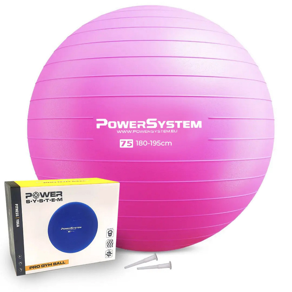 Мяч для фитнеса (фитбол) Power System PS-4013 Ø75 cm PRO Gymball Pink Луцк - изображение 1