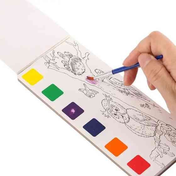 Альбом "Forest animal" для розфарбовування акварельними фарбами розмальовка з пензликом, фарбами для творчості Кам'янець-Подільський