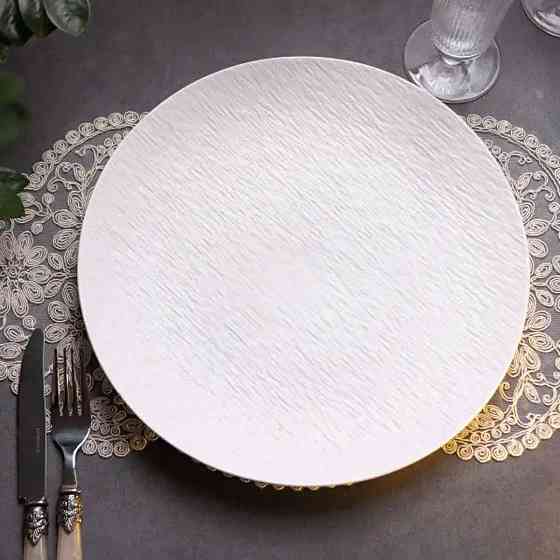 Тарелка сервировочная фарфоровая 30 см белая HP-7-722 Киев