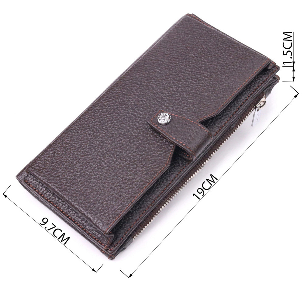 Мужское вертикальное портмоне из натуральной кожи Коричневый (KARYA) Киев - изображение 7